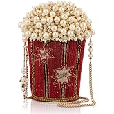 Mary Frances Movie Night Beaded Crossbody Handbag, Multicolor | Beaded crossbody handbag with magnetic closure and phone pocket, compact design for essentials and special occasions.