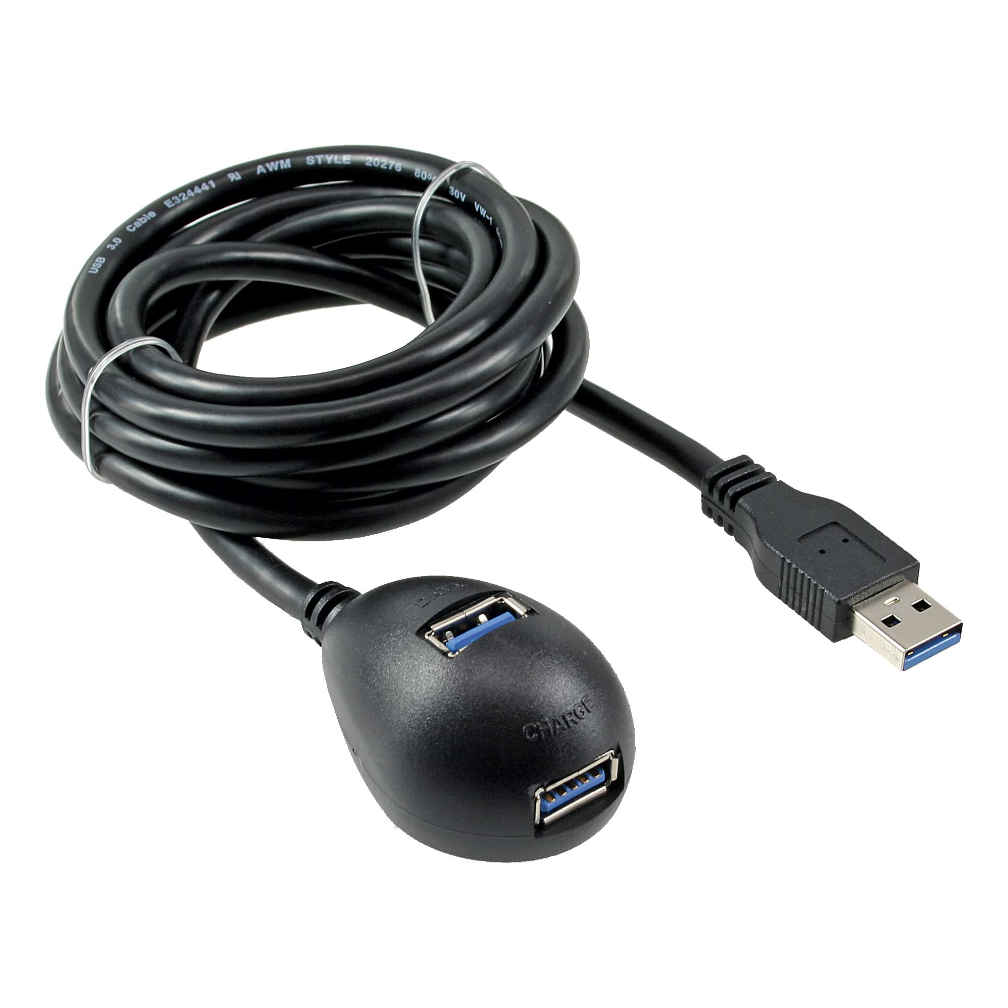 InLine 35651 USB 3.0 Extension Cable/A Male to Female With Base/1 m Black
