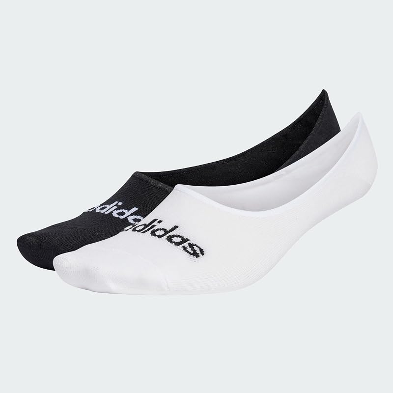 Meias finas de bailarina lineares adultas unissex 2 pares, branca/preta, 40-42