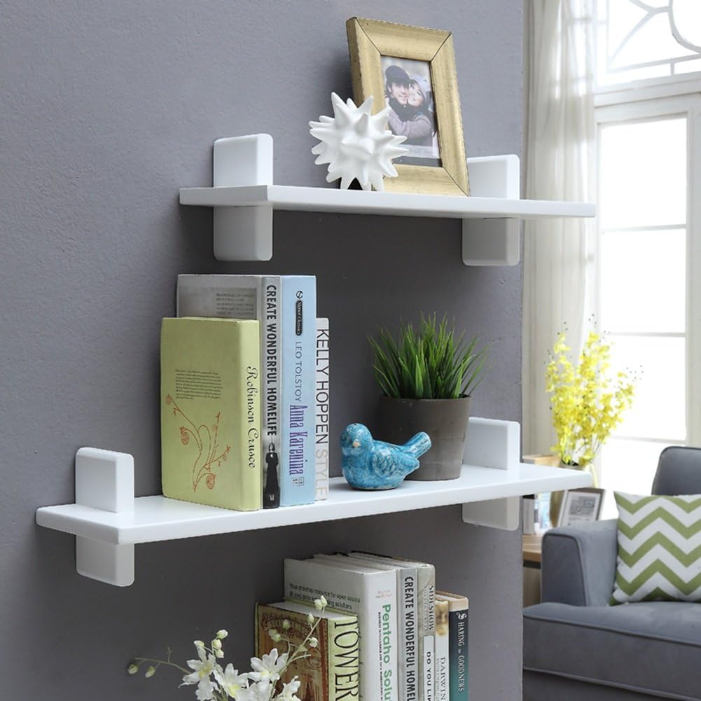 Wenzhe Floating Shelves Wall Mounted Shelf Bracket Storage Rack Pine Wood A Font Padded Shelves Living Room Bedroom Study Creative Accessories Multifunction Walnut White Large Small Size Amazon Co Uk Kitchen Home