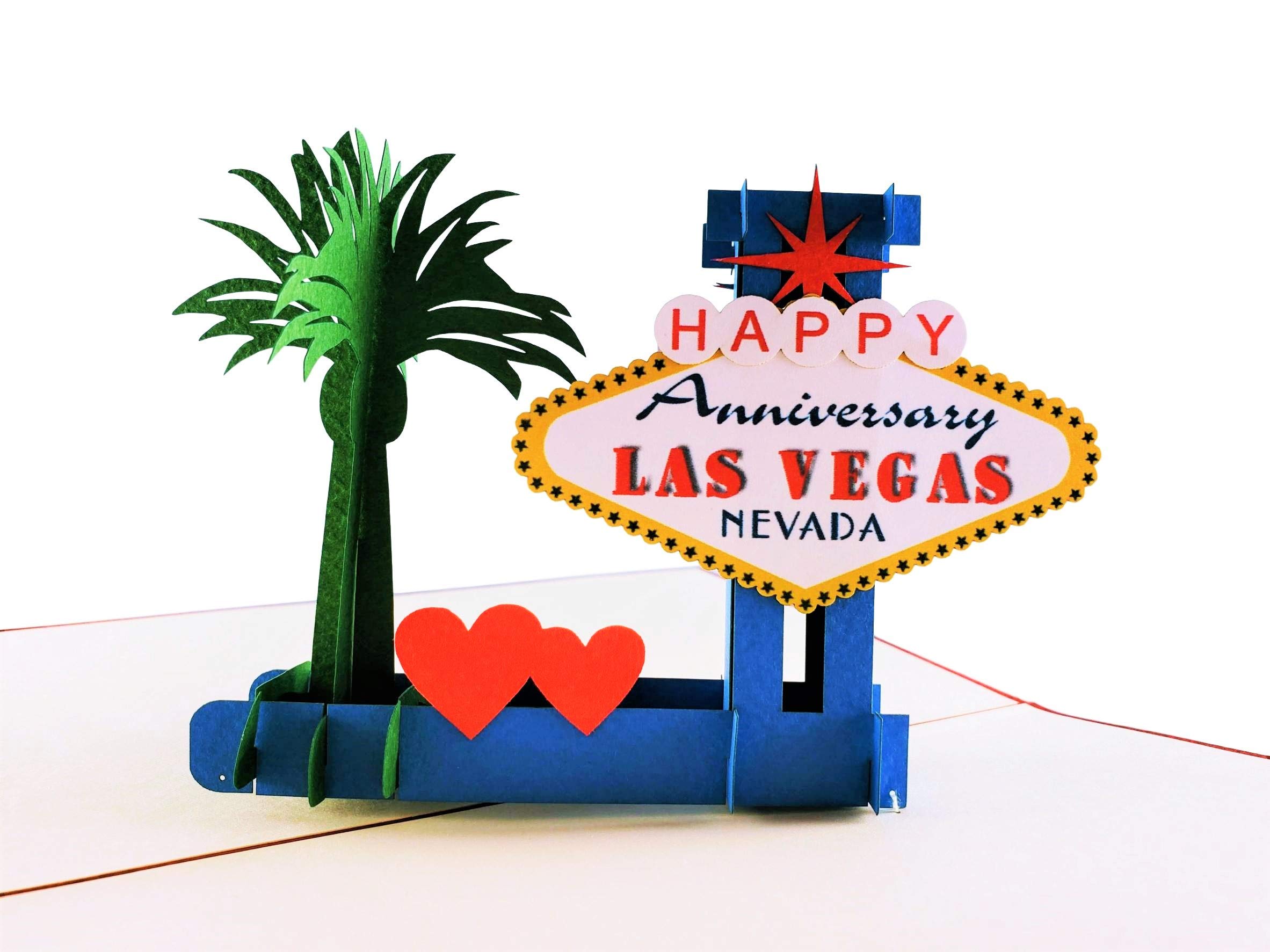 iGifts And Cards Unique Happy Anniversary Las Vegas 3D Pop Up Greeting Card – Cute Couple, Special Occasion, Congratulations, Celebration, Wedding, Marriage, Love, Vow Renewal, Inspirational, Unique