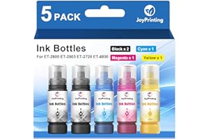 JoyPrinting Ink Refill Bottles Compatible with ET-2800 ET-2803 ET-2720 ET-4800 ET-2400 ET-4700 ET-4810 ET-2840 (2 x Black, Cy