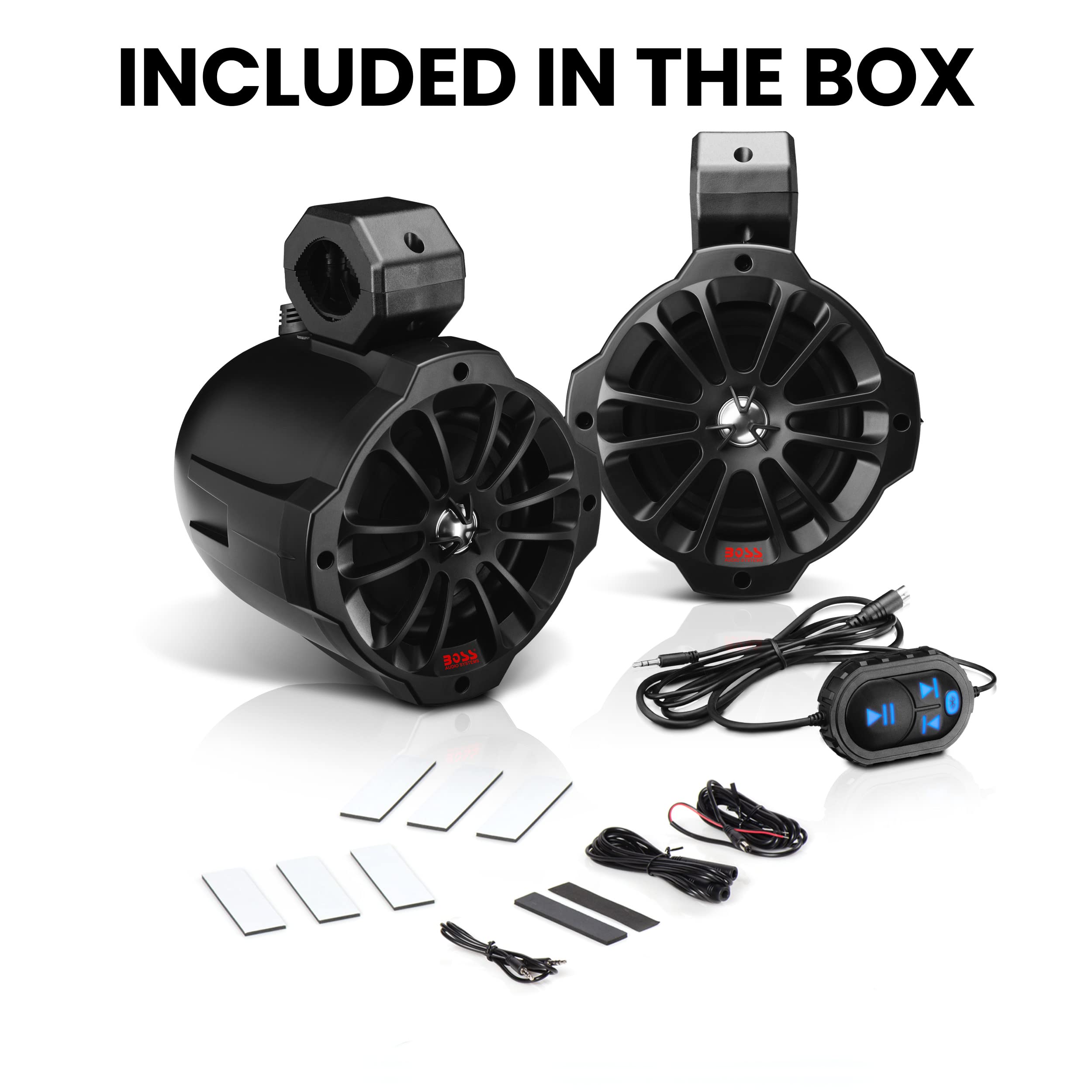 BOSS Audio Systems B62ABT ATV UTV Marine Weatherproof Waketower System - Amplified, 6.5 Inch Stereo Speakers, Full Range, 2 Way, Tweeters, Bluetooth, IPX5 Rated, Sold in Pairs, for Boat, Wake Tower