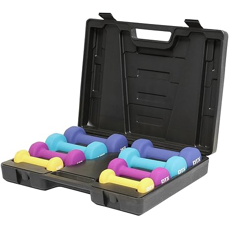DTX Fitness - Aerobic Hantelset mit Koffer - Hanteln für Anfänger - 10 kg