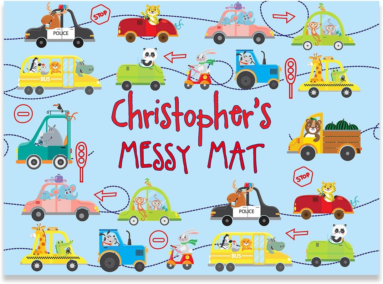Paper Themes Play Mat Playdoh mat Kids Messy Mat Paint sheet Playdough mat Arts and crafts splash mat- Cars