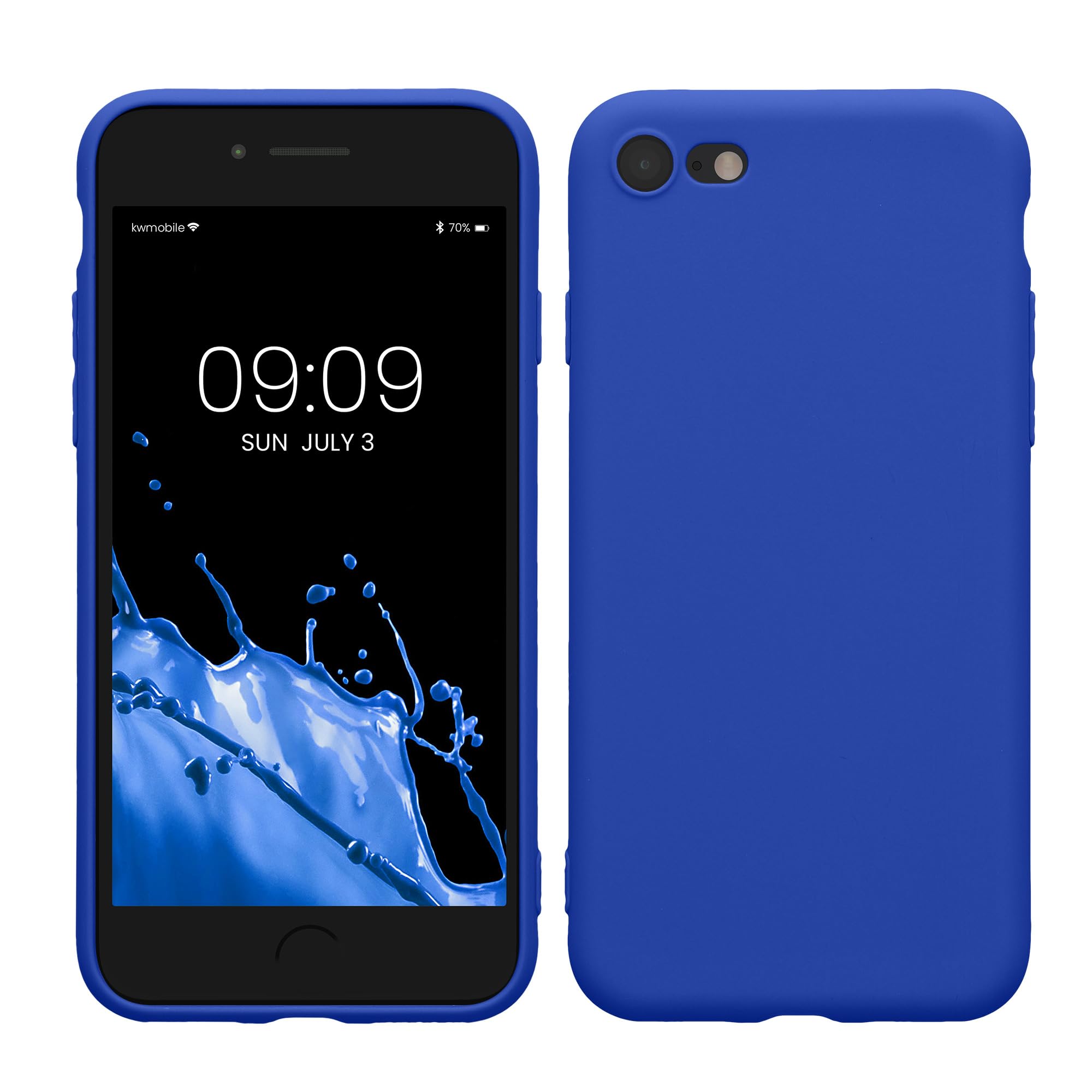 kwmobile Case for Apple iPhone SE (2022) / SE (2020) / 8/7 Case - Protective Slim TPU Phone Cover - Soft Matte Finish - Baltic Blue