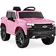 Best Choice Products 12V Licensed Chevrolet Silverado Ride On Truck, Electric Car Toy w/Parent Remote Control, Truck Bed Storage, Bluetooth Speaker, LED Lights, 2.5 MPH Max Speed - Pink