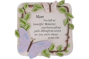YOUDEAR MEMORIALS 10 Inch Polyresin Memorial Garden Stone, Sympathy Gift for Loss of Mom, Memorial Plaques for Outdoors, Garden Stones in Memory of Loved Ones, Remembrance of Beloved Mather (Mom)