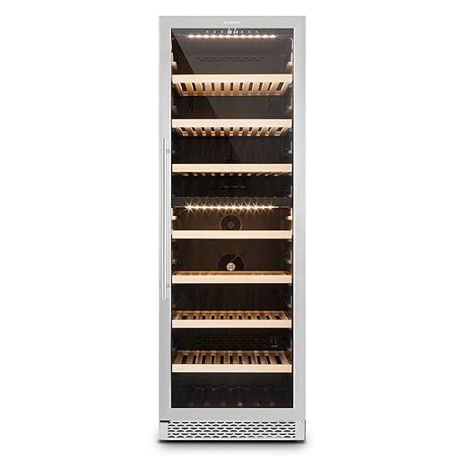 Klarstein Gran Reserva • Weinkühlschrank • Getränkekühlschrank • Gastro Kühlschrank • 2 Zonen • 379 Liter • 7 Holzeinschübe •