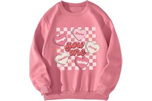 COZYEASE Girls' Graphic Crewneck Sweatshirt Cute Cartoon Long Sleeve Drop Shoulder Pullover Tops