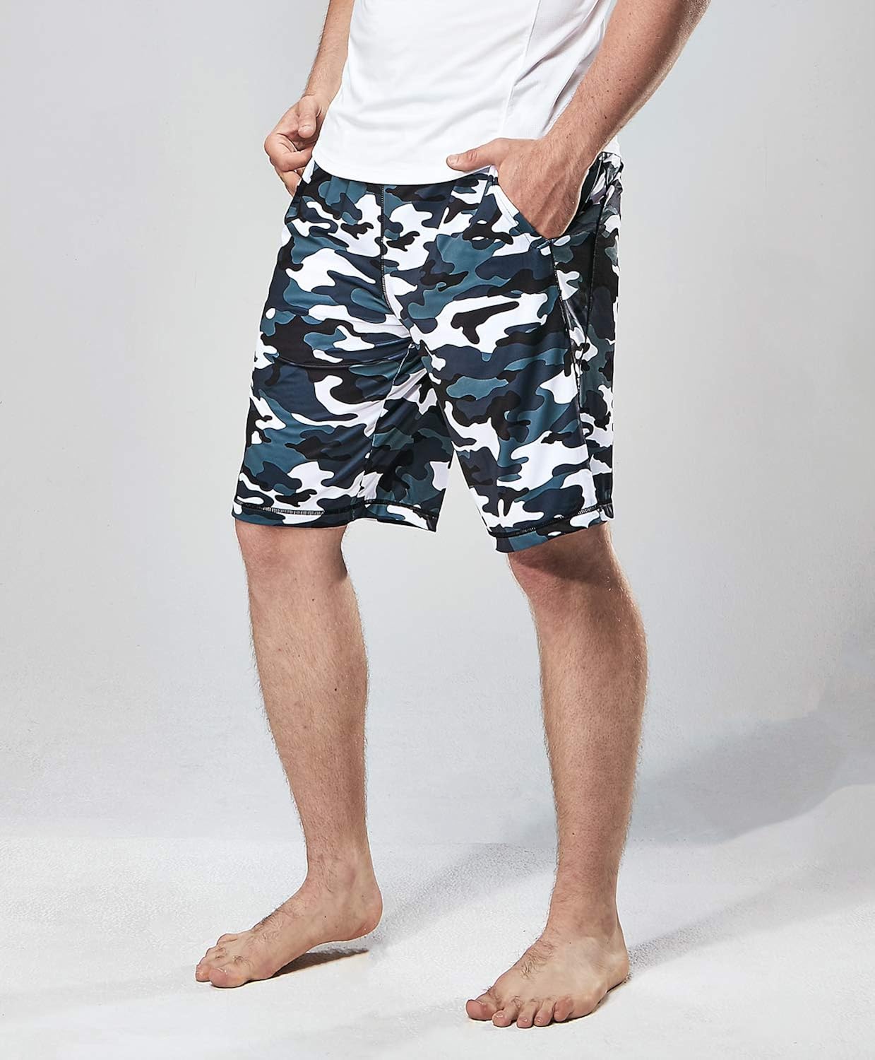 DEVOPS Men's 2-Pack Loose-Fit 10" Workout Gym Shorts with Pockets: Clothing