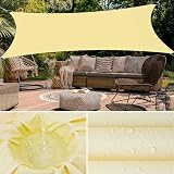 OFFCUP 2m x 3m Sun Shade Sail Beige, 160gsm Waterproof Rectangular Canopy view 6