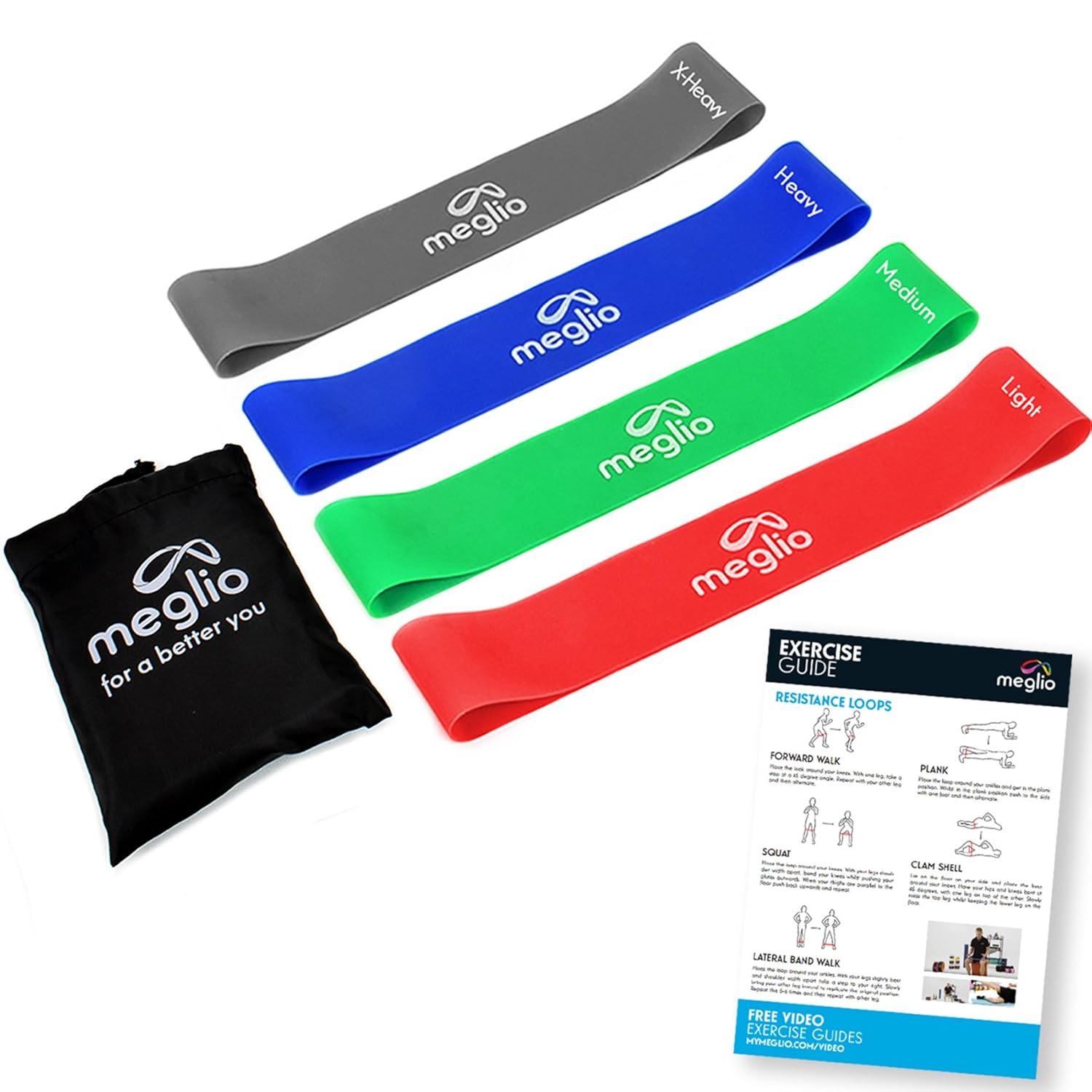 Meglio Latex Free Exercise Bands 7ft. Perfect for Physical Therapy