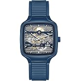 Rado - True Square - Unisex Automatic Swiss Watch - 38mm Square Rhodium Blue Dial - Blue Rubber &amp; High-Tech Ceramic Bracelet - R27178205