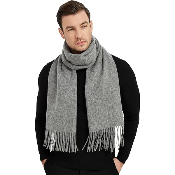 DANTON WOOL CASHMERE MUFFLER グレー Alashan Cashmere Ultra-Fine Merino Wool and Cashmere Blend