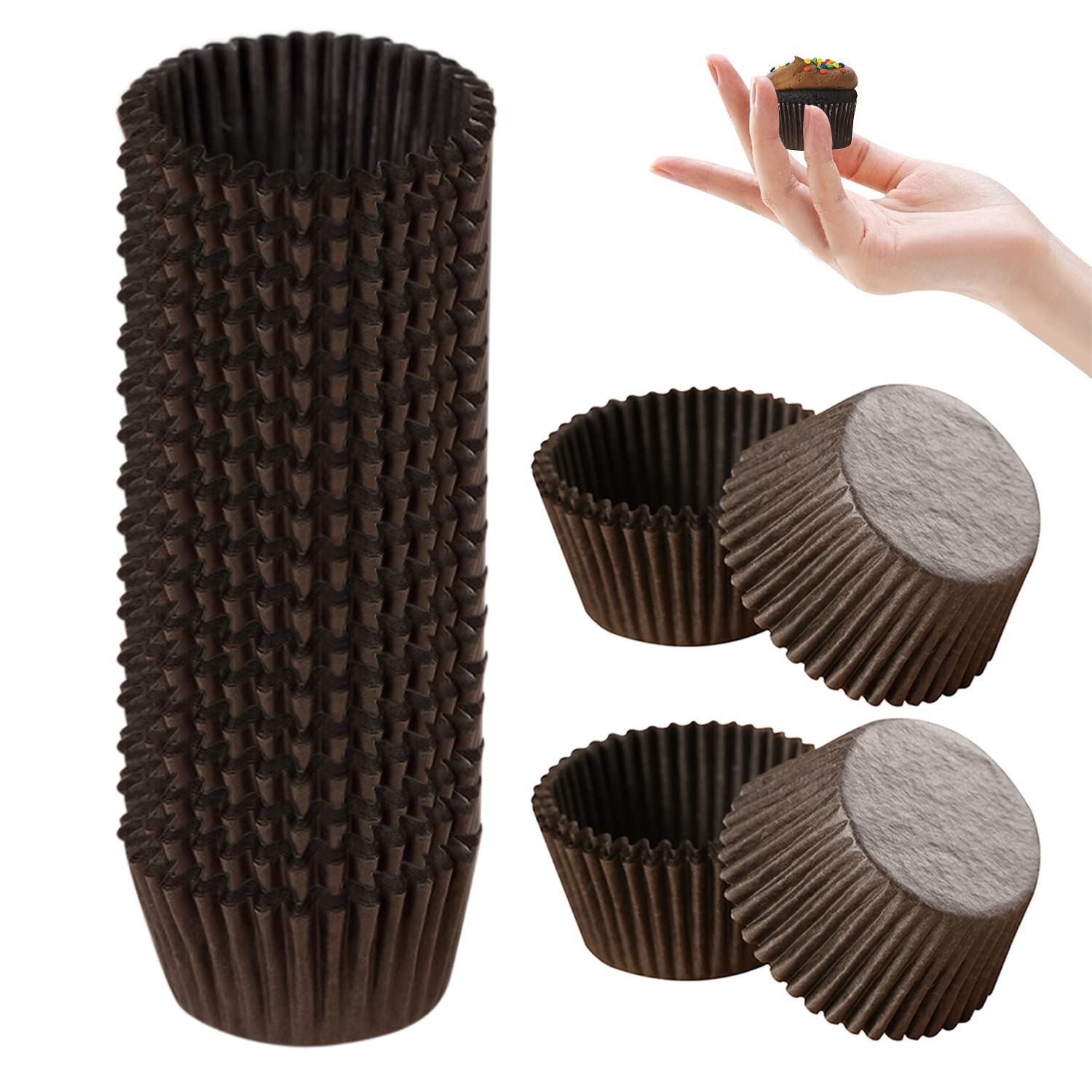 Brown Mini CakePaper Egg Tart Dessert Cookie Trays, Special Baking RoundCup, Muffins, Chocolate