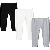 PHIRAMIN Toddler/Little Girls Flat Capri Leggings Pants