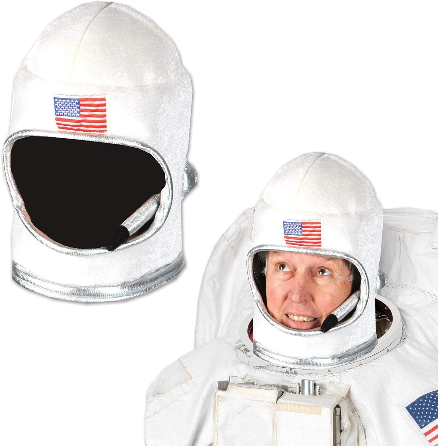 Beistle 60041 Plush Astronaut Helmet, White/Red/Blue: Kitchen & Dining
