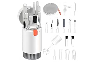 LBSC Laptop Phone Screen Cleaner Kit, Computer Keyboard Cleaning Kit, 20 in 1 Electronic Cleaning Kit with Brush Spray for Airpods, Earbud, iPad, iPhone, Camera, Computer Cleaner (White)