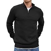 COOFANDY Men's Quarter Zip Up Pullover Slim Fit Lightweight Mock Neck Long Sleeve Sweaters
