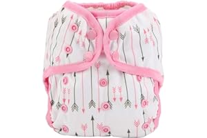 HIBABY One Size Cloth Diaper Cover Snap with Double Gusset (Pink Arrows)