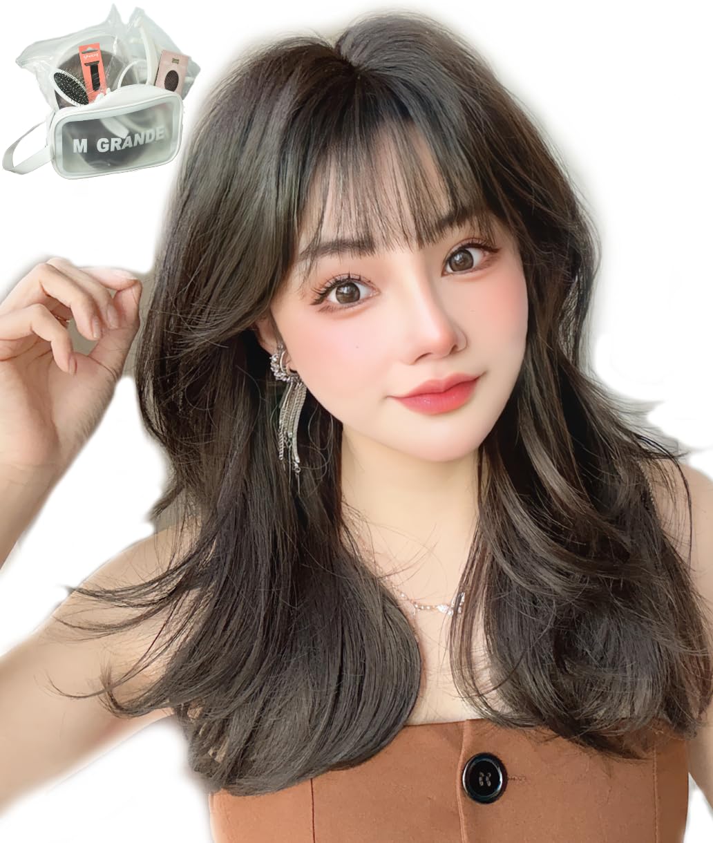 Photo 1 of MGRANDE wig premium line ? active top stylist produce ? 6 items set inner color line women's original wig semi-long small face effect?Seoul brown black DY71B?