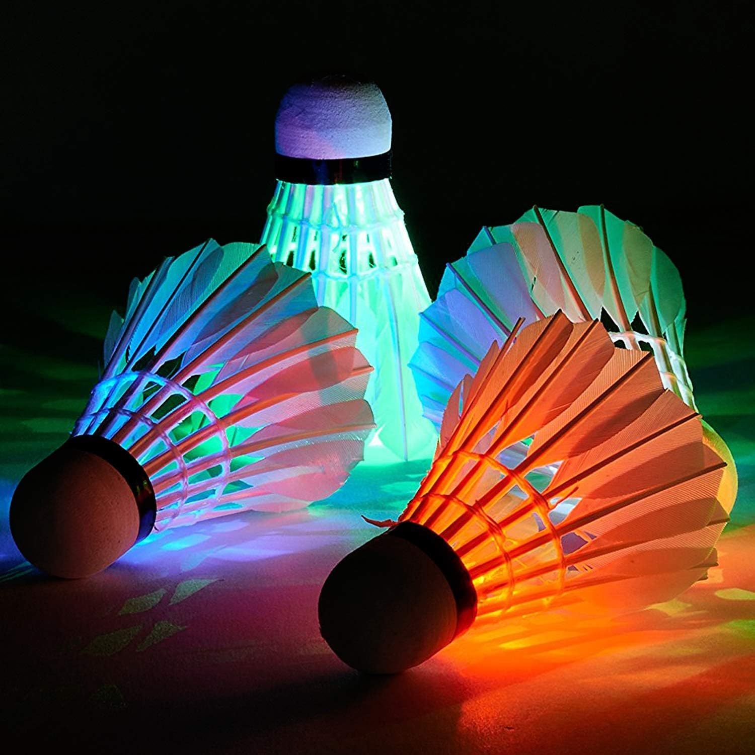 LED Badminton Shuttlecock 4piece 4Pcs Colorful Badminton Shuttlecocks