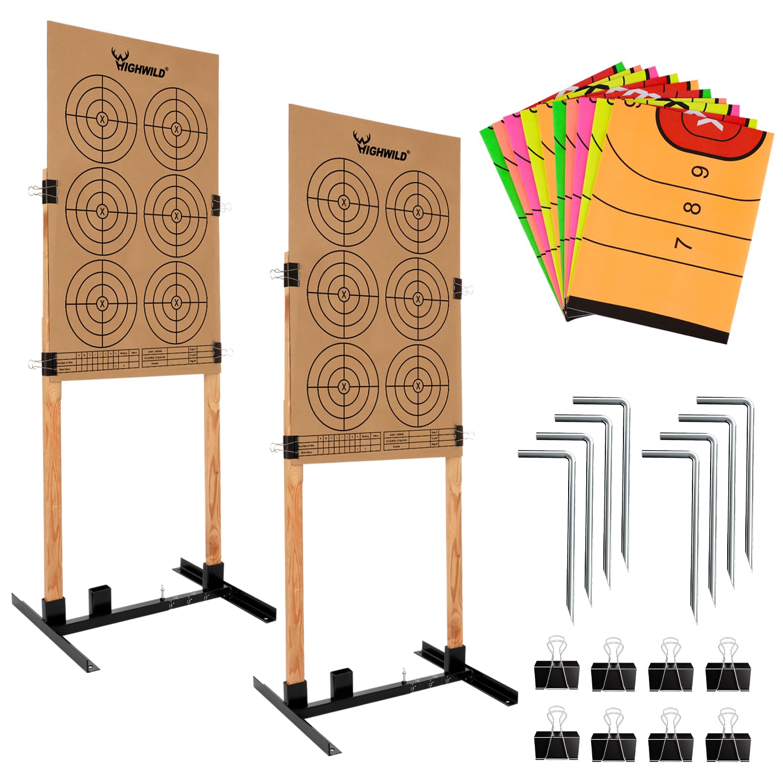 Photo 1 of Highwild Adjustable Target Stand Base for Paper Shooting Targets Cardboard - H Shape - USPSA/IPSC - IDPA Practice - Upgraded Version (2 Pack)