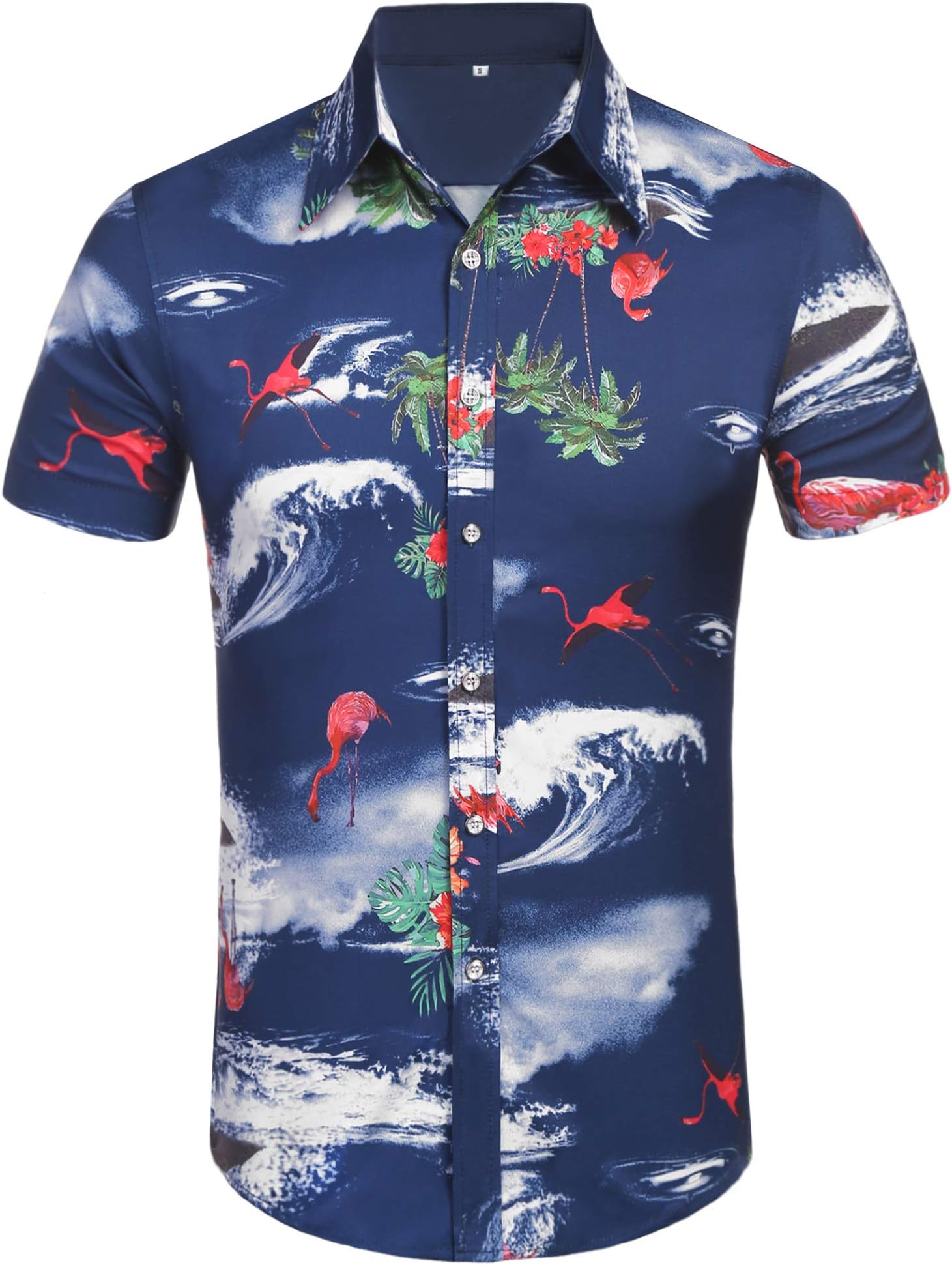 Daupanzees Men's Tropical Fruits Short Sleeve Aloha Hawaiian Shirts