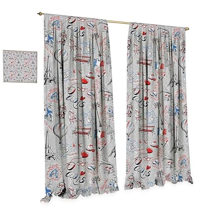 Amazon Com Cobedecor Paris Patterned Drape For Glass Door France