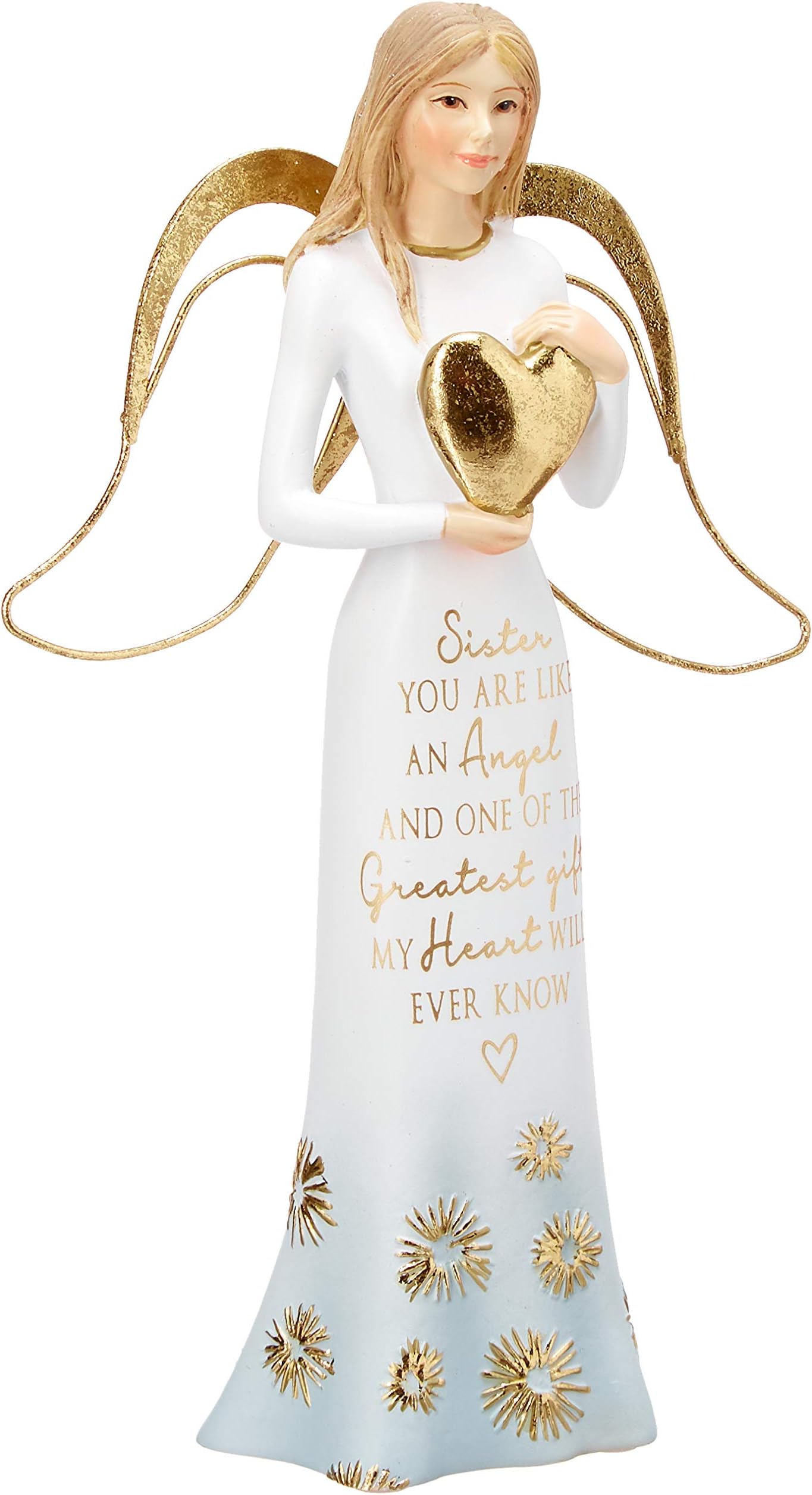 Pavilion Gift Company 7.5 Inch Resin Figurine Sister You are Like an Angel and One of The Greats Gifts My Heart Will Ever Know, Gold