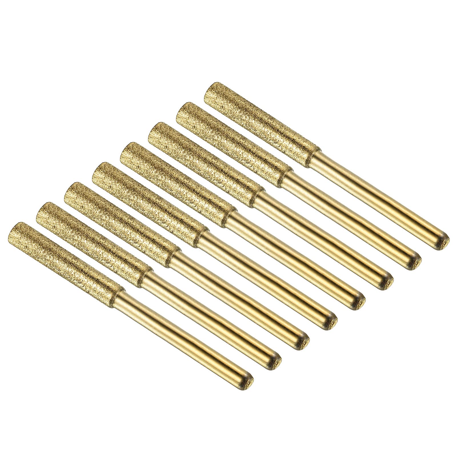 M METERXITY 8 Pack Diamond Chainsaw Sharpener - Hardness Diamond Sharpening Wheels Grinding Stone Titanium Plating Apply to Electric Saw (5/32", Golden)