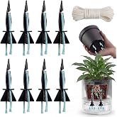 Singhoow 8 Pack Self Watering Spikes for Plants with Wick Rope,Small | 32.8ft Wick String for Potted Plant Pots, Automatic Ir