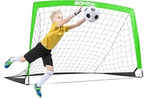BOHEN 5X3FT Soccer Goal Foldable Portable Soccer Net with All Weather for Backyard Kids Soccer Goal Practice Net with Carrying Bag for Outdoor Indoor