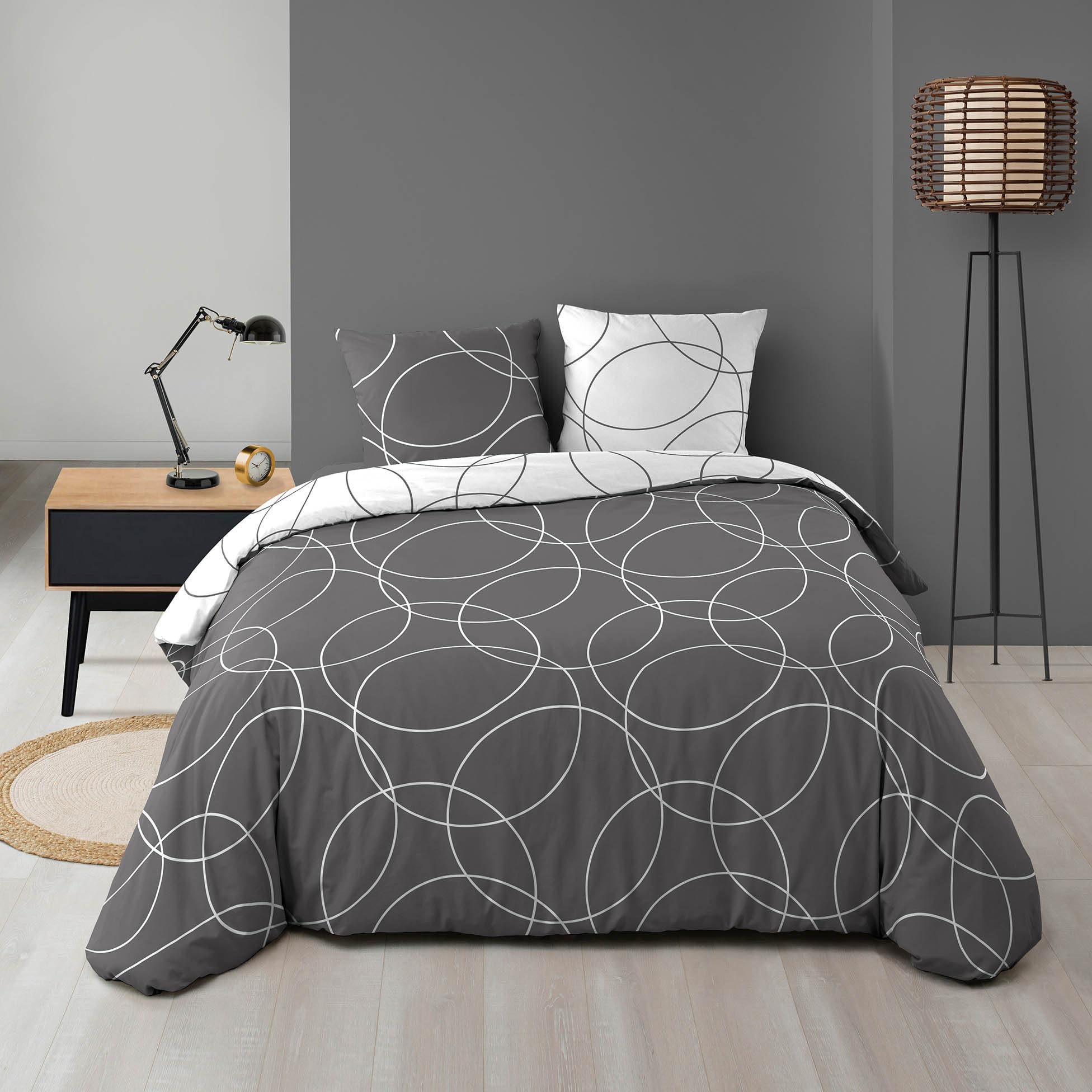 Douceur d'Intérieur Bedding Set, Polyester, Multicoloured, 220 x 240 cm, Polyester, Multicolored, 240 x 220 cm