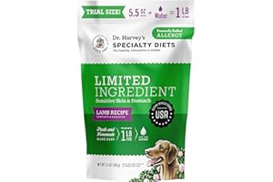 Dr. Harvey's Specialty Diet Limited Ingredient - Human Grade Dog Food for Dogs with Sensitivities - Lamb Recipe (Trial Size, 5.5 oz)
