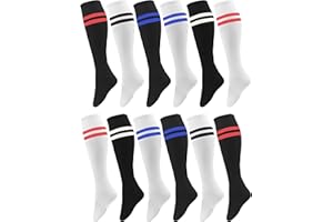 Winterlace Kids Youth Soccer Socks, 12 Pairs Boys Girls Knee High Team Football Athletic Sports