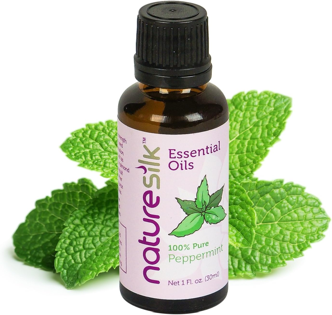 Nature Silk Peppermint Oil - Built in Dropper - Premium Quality 30 Ml. 100% Pure & Natural Peppermint Essential Oil - Steam Distilled, Therapeutic Grade - Perfect Aromatherapy Essential Oil - Supports Respiratory Health, Eases Stomach & Head Discomfort - Helps Relief From Stress, Migraines, Headaches & Anxiety - Refreshing and Relaxing - Promotes Healthy Skin, Prevents Clogging of Pores and Outbreak of Acne - Natural Insect Repellent, Helps to Keep Spiders, Mice, Roaches, Fleas & Ants Away - Keeps Bug Diseases Away