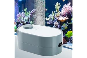 CHERLAM Aquarium Air Pump, Oxygen Pump with Adjustable Valve, Ultra Quiet Domestic Fish Pump, Double Outlets Fish Tank Air Pump Bubbles (up to 31GAL)