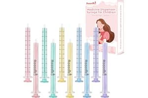 AOAODBU Baby Medicine Dispenser Syringe For Children,Oral Syringes, Liquid Plastic Syringe Without Needle,Leak proof Dosing Tools,5 Uniquely Colour Syringes - 10 Pack