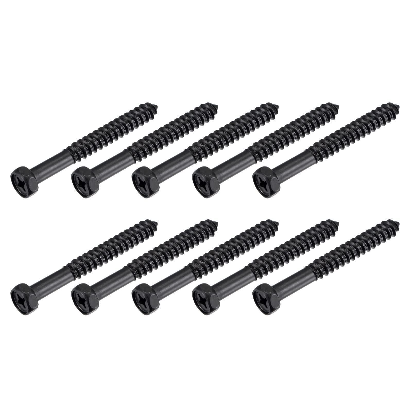 METALLIXITY Hex Lag Screws (5/16" x 2-3/4") 10Pcs, Carbon Steel Phillips Self-Tapping Wood Bolts - for Household Applications