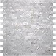 Art3d Mother of Pearl Shell Mosaic Tile for Kitchen Backsplash/Shower Wall Tile, 12" x 12" Groutless Subway