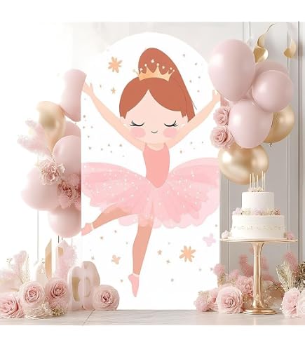 Yeele Ballett-Mädchen Hintergrund 2,3x2,3 M – Runder Fotohintergrund Mit Rosa Blumen Für Babyparty & Portrait