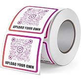 Custom QR Code Stickers Waterproof &amp; UV Resistant &ndash; Personalized Vinyl Labels with Your Logo, Link, Text &ndash; Multiple Sizes 1.5" to 5" &ndash; 50 to 1000pcs for Business Promotion, Packaging