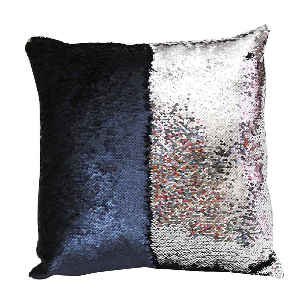 Mermaid Tail Pillow Case Iusun Two Tone Sequins Mermaid Europe Luxurious Pillow Cover 16x16 T