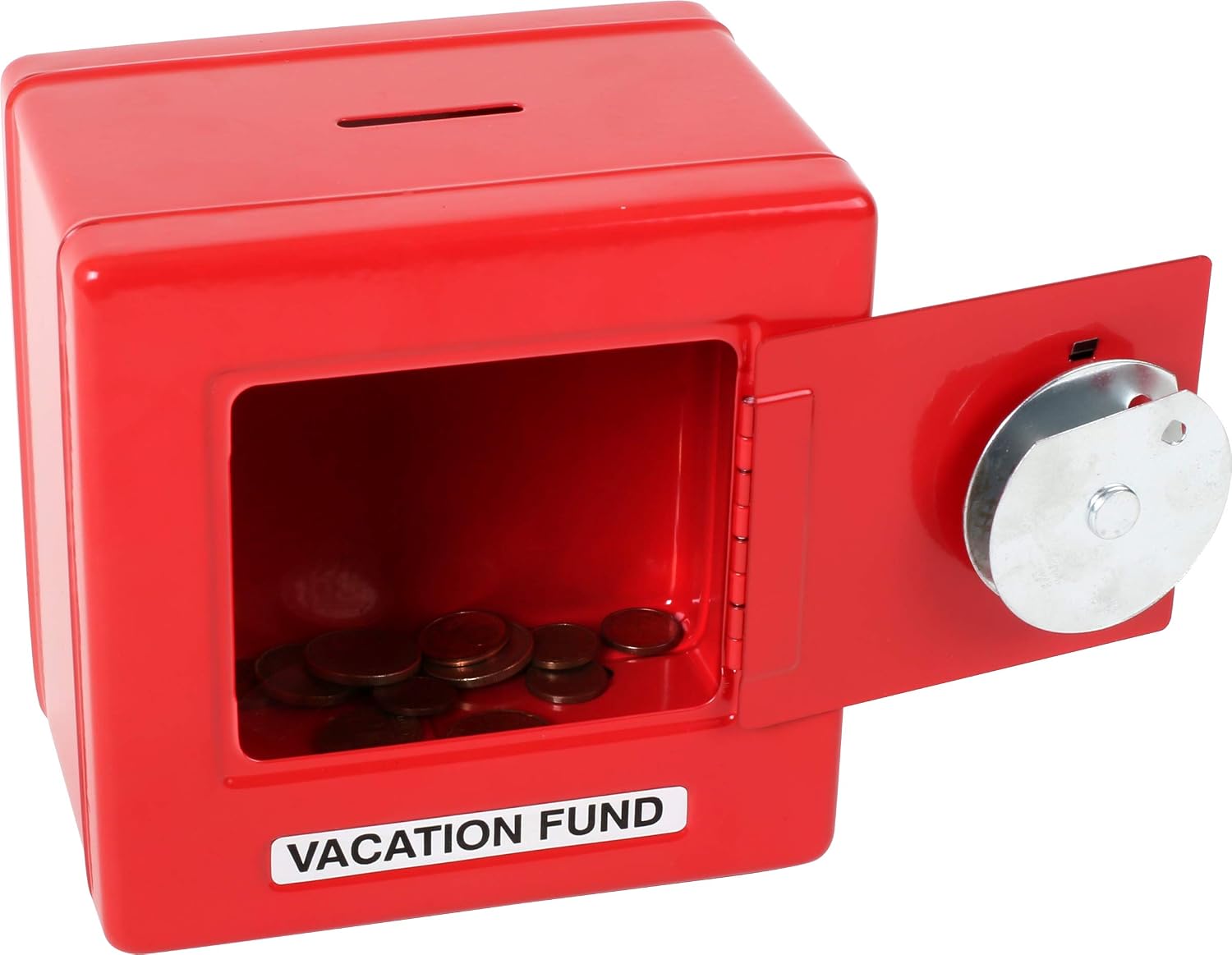 Box Combination Metal Lock Safe ? Red, 13.5 x 13.5 x 9.7 cm - Image 3