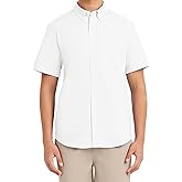 Nautica Young Men's Uniform Short Sleeve Performance Oxford Button-Down Shirt