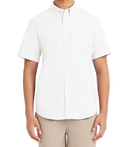 Lee Uniforms Men's Short Sleeve Dress Shirt, White, Medium : Clothing, Shoes & Jewelry