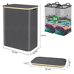 Ollieroo Laundry Hamper with Lid,Collapsible
