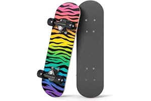 Rude Boyz 17" Micro Complete Skateboard | Maple Wood | ABEC 7 Bearings | Double Kick Concave Deck | Kids Skateboard, Ideal Toddler Cruiser Ages 2-5